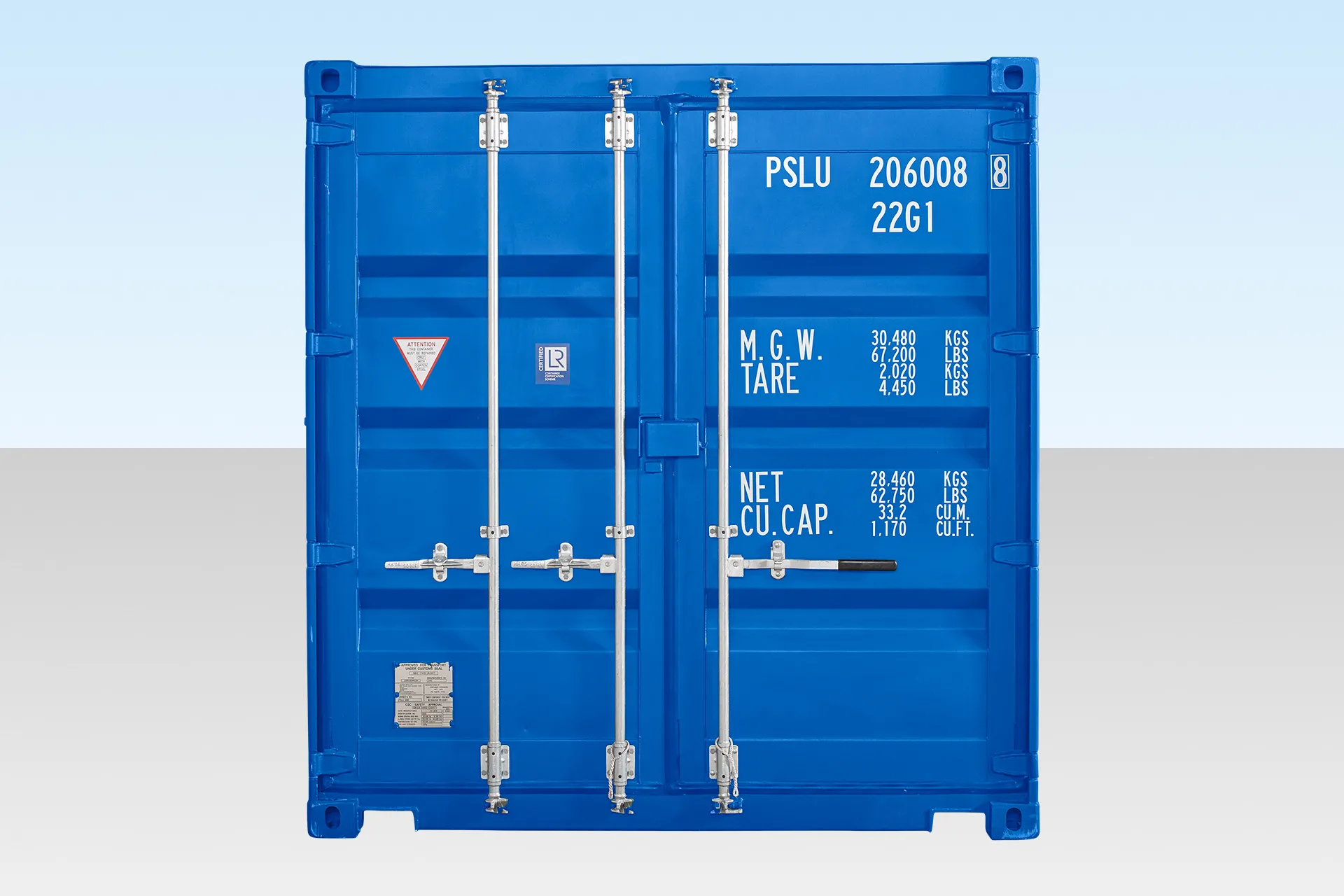 620-sale-20ft-std-one-trip-container-ral5010-front-correct.webp